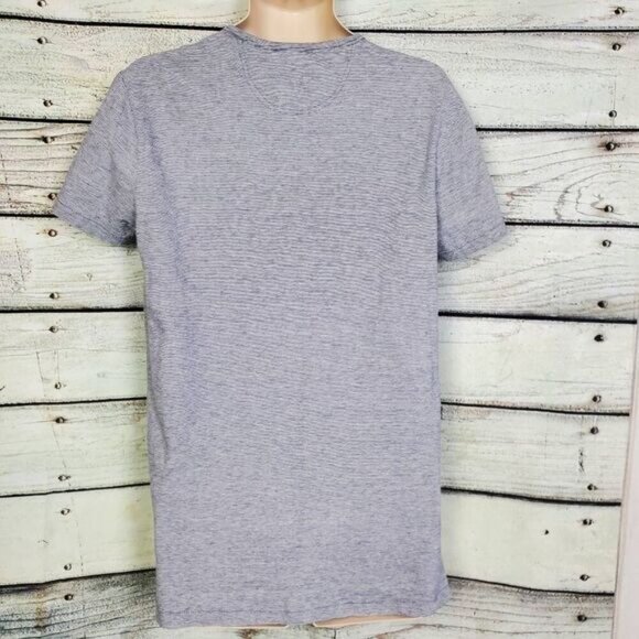 Outpost Makers Men’s L Blue Striped Short Sleeve Henley Casual Shirt - Picture 3 of 7